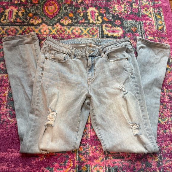American Eagle Outfitters Denim - American Eagle Outfitters Light Blue Distressed Skinny Jeans
